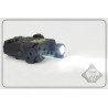 AN/PEQ15 Upgrade Version V2 - bílá LED svítilna + zelený laser s IR krytkami + IR přísvit, černý