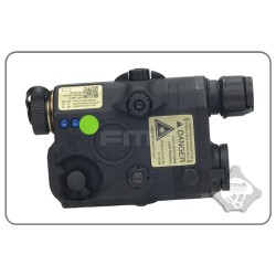 AN/PEQ15 Upgrade Version V2 - bílá LED svítilna + zelený laser s IR krytkami + IR přísvit, černý