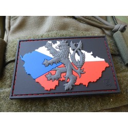 3D gumová nášivka ČESKÝ ĽAV A VLAJKA - Farebná