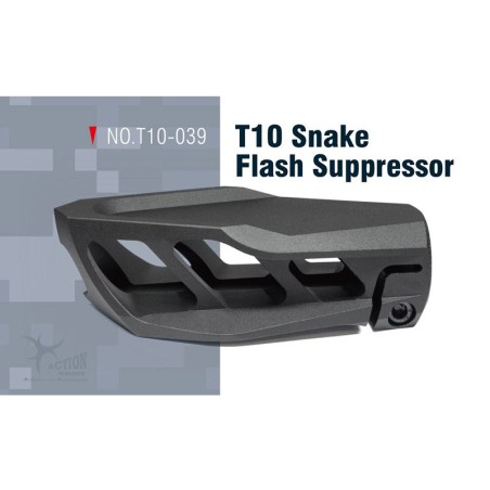 Action Army hliníkový tlmič výšľahu SNAKE T10, 14-mm CCW