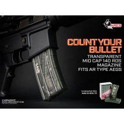 M4 140Rds Magazine For AEG (1PC) - Transparent