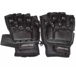 STRIKE Fingerless Gloves with Knuckle Protector - Black