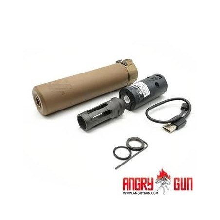 Nasvětlovací tlumič QD SOCOM416 (-14mm levotočivý), FDE (FULL MARKING)