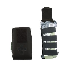 Small Horizontal Individual First Aid Kit pouch, Laser Cut, Black