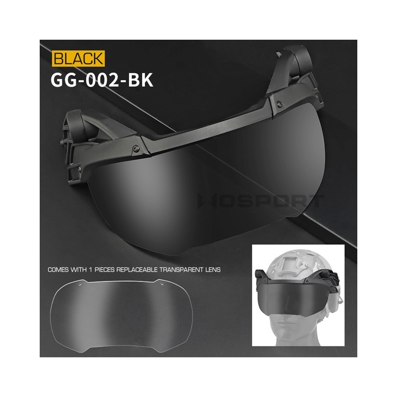 WoSporT ARC Flip Helmet Goggles, 2 Lenses – Black | ANAREUS