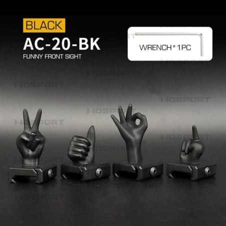 WoSporT FUNNY Plastic Sight Set (2 Pairs) – Black | ANAREUS