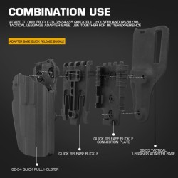 WST Quick Locking System Kit for QLS Holsters – Black