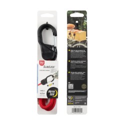 Gumicuk s uzamykací karabinou Nite Ize Slide Lock Carabiner Bunge, červený