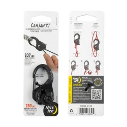 CamJam XT Aluminium Cord Tightener Upínací hliníková karabina, černá - střední