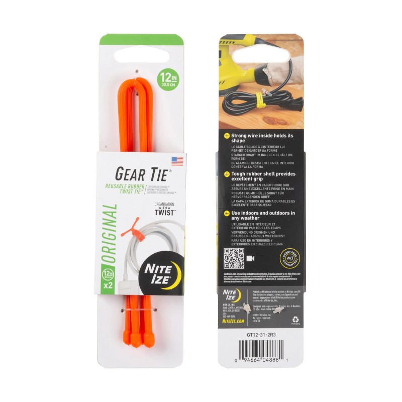 Vázací drát Gear Tie (2ks), oranžový - délka 12"