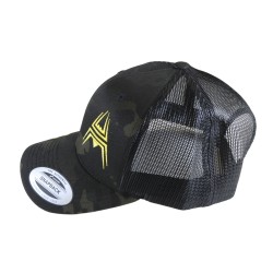 Retro Trucker Kšiltovka ANAREUS Spider logo žluté - Multicam BLACK®