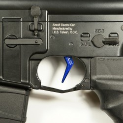 Hliníková CNC SPEED spoušť pro M4/M16 - TYPE A, modrá