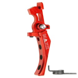 Hliníková CNC Advanced spoušť pro M4/M16 - TYPE D, červená