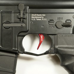 Hliníková CNC SPEED spoušť pro M4/M16 - TYPE B, červená