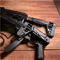 LCT LCK-19 Telescoping Folding AK Stock – Black | ANAREUS