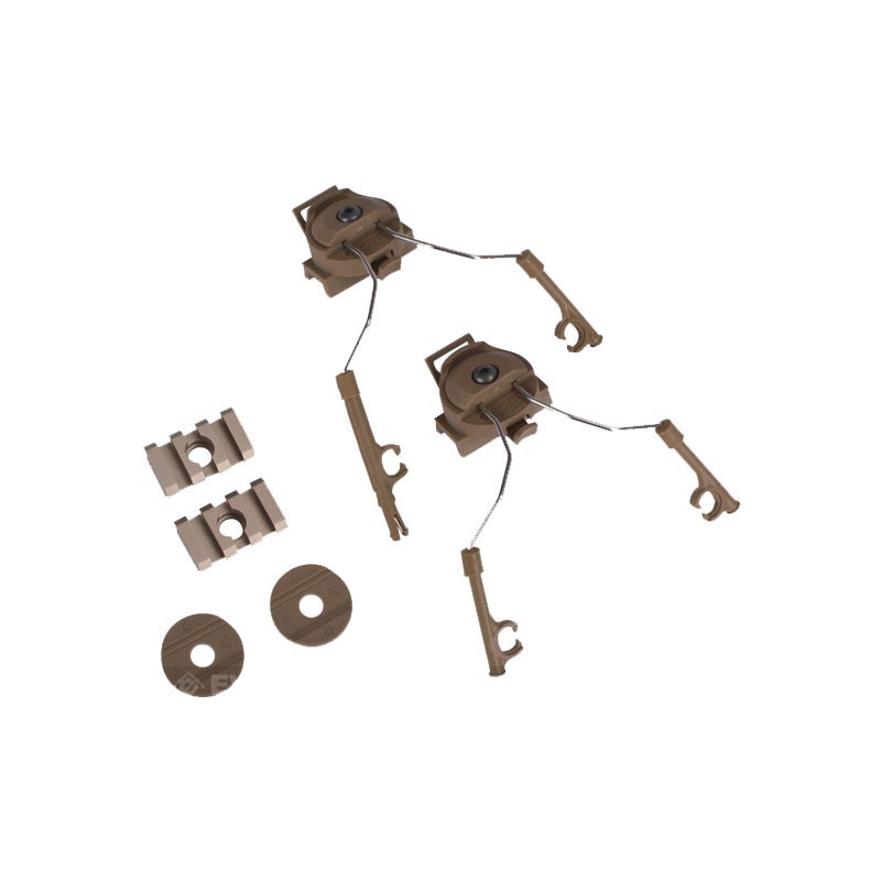 Rail adapter set na helmu pro headset COM 1 / 2, pískový