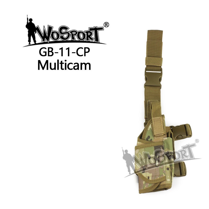 WoSporT Universal Leg Holster TORNADO, Right-Handed – Multicam 