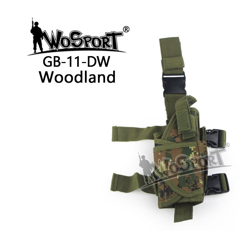 WoSporT Universal Leg Holster TORNADO, Right-Handed – Digital Woodland