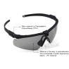 WST Shooting Glasses MA-69, Smoke Visor – Black