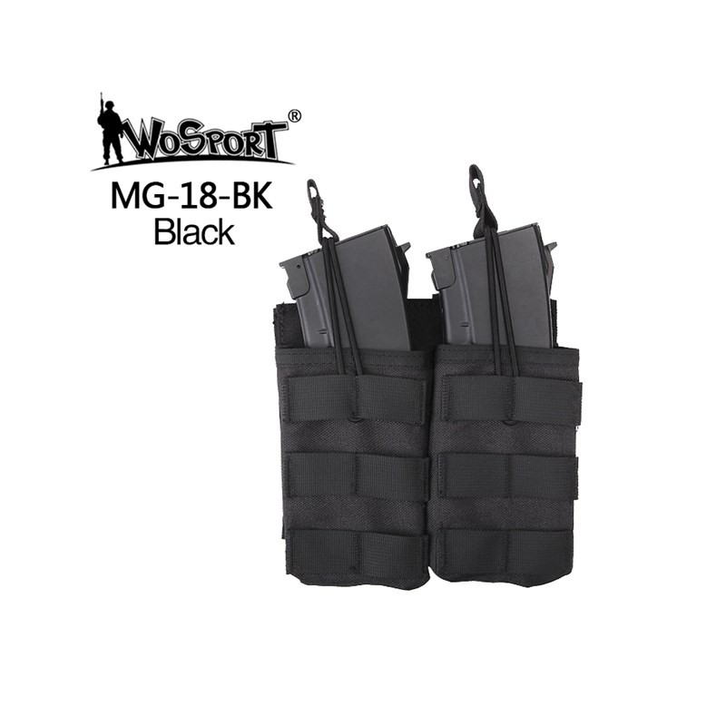 WST otvorená MOLLE sumka na 2 zásobníky G36 – Čierna