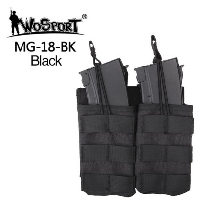 WST Open MOLLE Pouch for 2 × G36 Magazines – Black