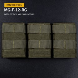 WST MOLLE sumka FAST na 3 zásobníky 5.56 (M4) – Ranger Green