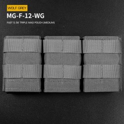 WST FAST Type 5.56 (M4) Triple Magazine MOLLE Pouch – Grey
