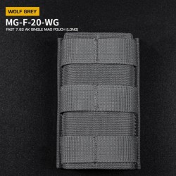 WST FAST Type 7.62 (AK) Magazine MOLLE Pouch, Long – Grey