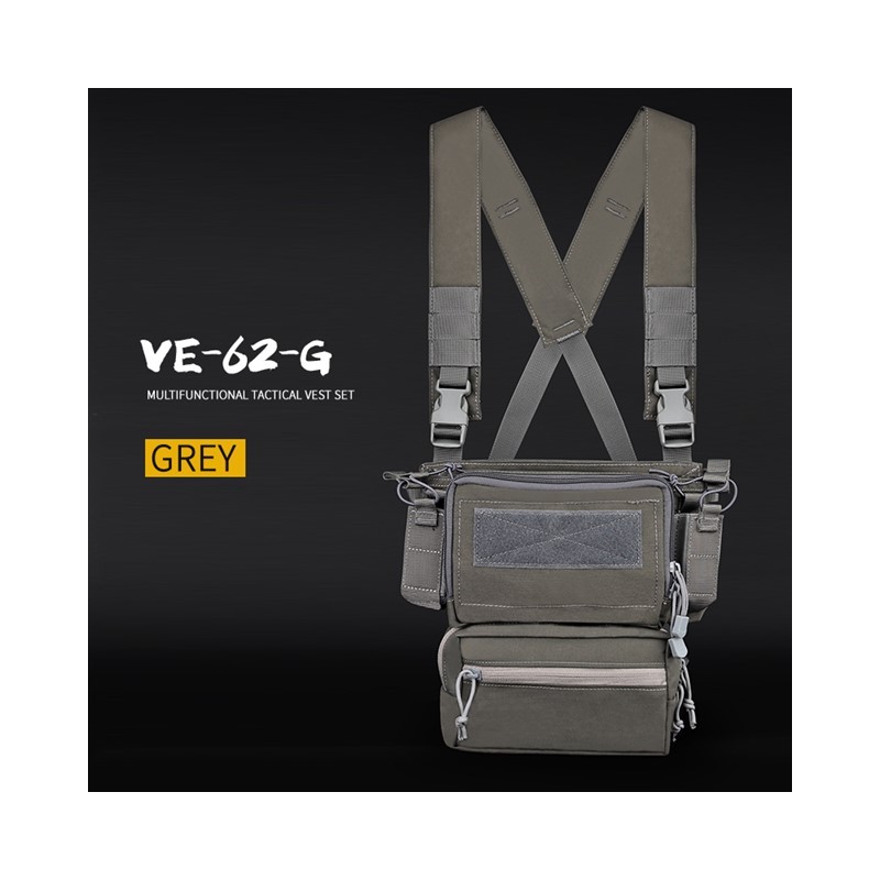 WoSporT taktický chest rig D3TMVS – Sivá | ANAREUS