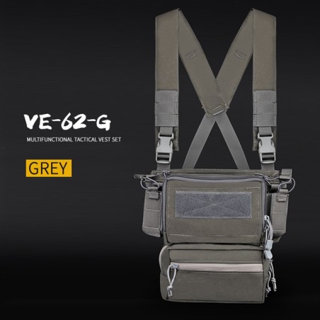 WoSporT taktický chest rig D3TMVS – Sivá | ANAREUS