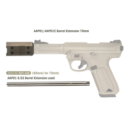 Action Army CNC Barrel Extension AAP01 / AAP-01C (70 mm) - Červená