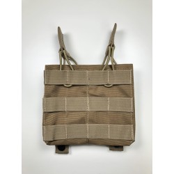 Sumka MOLLE na dva zásobníky M4/M16 otevřená - Coyote