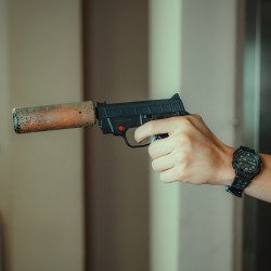 Vnější hlaveň se závitem (+16mm) a mířidly pro Marui BODYGUARD 380