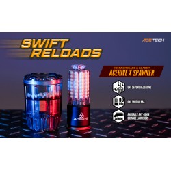 AceTech plynový granát AceHive 40mm, 80 BBs (2 ks) a plnička SPAWNER - Čierna