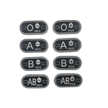 Blood patch 0 NEG - TYPE D - black/white