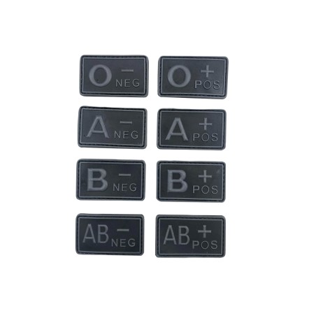 Blood patch 0 POS - TYPE A - black/grey