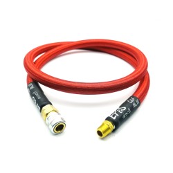 Hadice HPA Mk.II - QD samice + 1/8NPT - 100cm s opletem - červená