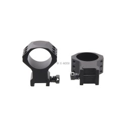 VO 34mm montážne krúžky X-ACCU (6 skrutiek), vysoké - Čierna