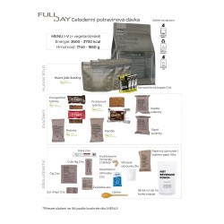PRO-RATION MRE dávka potravín FULL-DAY MENU VEGE