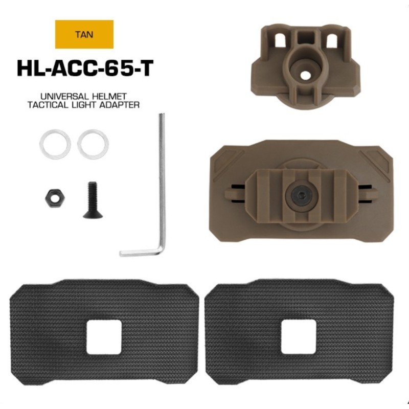 WoSporT VELCRO adaptér pre montáž svietidla na helmu – TAN | ANAREUS