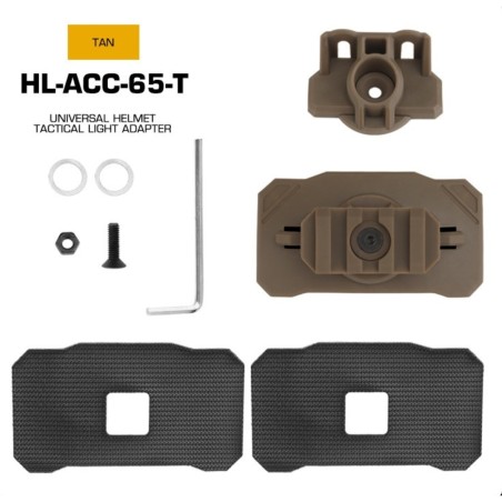 WoSporT Universal Helmet Tactical Light VELCRO Adapter – TAN | ANAREUS