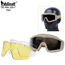 WoSporT DESERT STORM Goggles (3 Lenses) – Tan | ANAREUS
