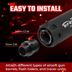 AceTech nasvetľovací tlmič BIFROST R s imitáciou výšľahu - Červená