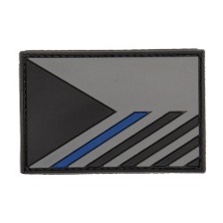 3D gumová nášivka VLAJKA ČR - BLUE LINE (veľká) - Sivá