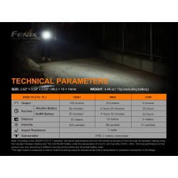 FENIX svítilna E01 V2.0 - Černá
