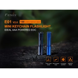 FENIX svítilna E01 V2.0 - Černá