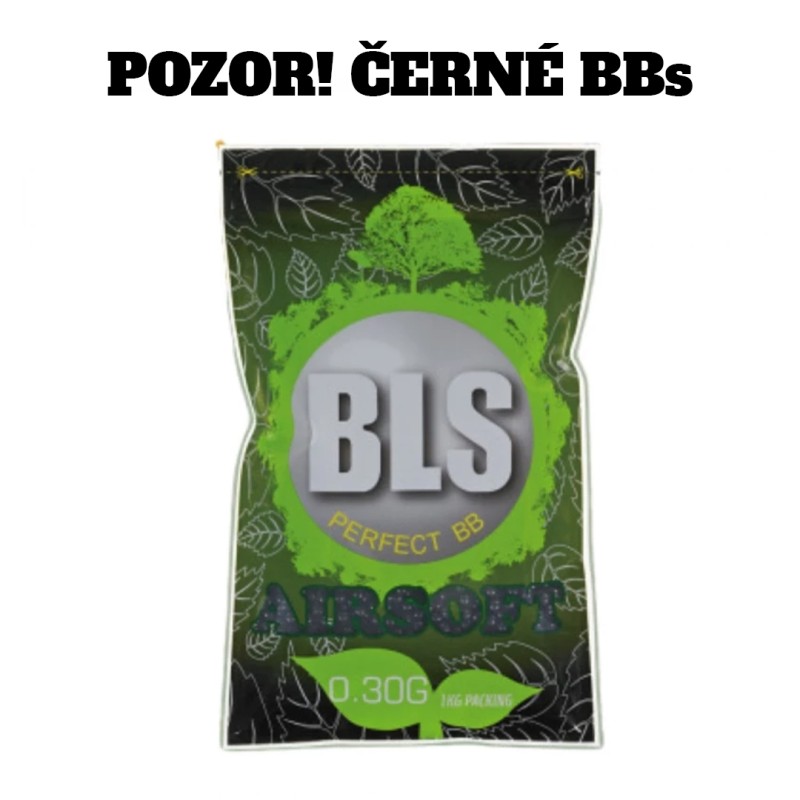 BLS airsoftové BIO guličky 0,30g, 3300 BBs (vrecko) – Čierna | ANAREUS