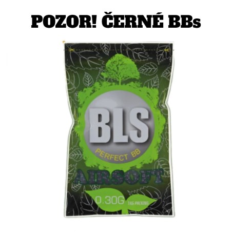 BLS airsoftové BIO kuličky 0,30g, 3300 BBs (sáček) – Černá | ANAREUS