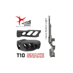 Action Army hliníkový tlmič výšľahu SNAKE T10, 14-mm CCW