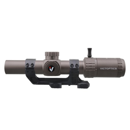 VictOptics LPVO puškohľad S6 1–6x24 + jednodielna montáž - Hnedá